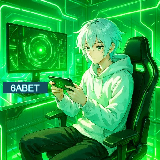 Imagem promocional do app oficial 6ABET destacando a conveniência de jogar cassino online pelo celular ou navegador