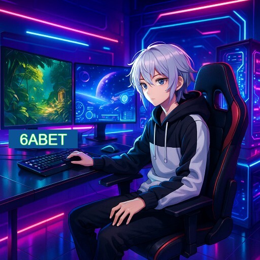 Imagem promocional do app oficial 6ABET destacando a conveniência de jogar cassino online pelo celular ou navegador