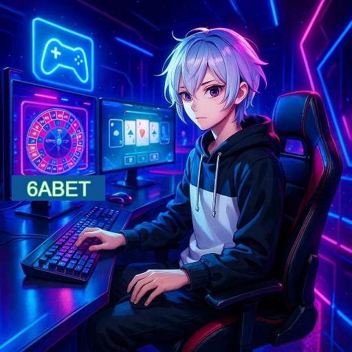 Imagem promocional do app oficial 6ABET destacando a conveniência de jogar cassino online pelo celular ou navegador