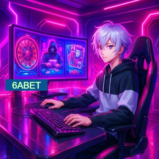 Imagem promocional do app oficial 6ABET destacando a conveniência de jogar cassino online pelo celular ou navegador