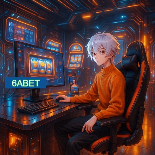 Imagem promocional do app oficial 6ABET destacando a conveniência de jogar cassino online pelo celular ou navegador